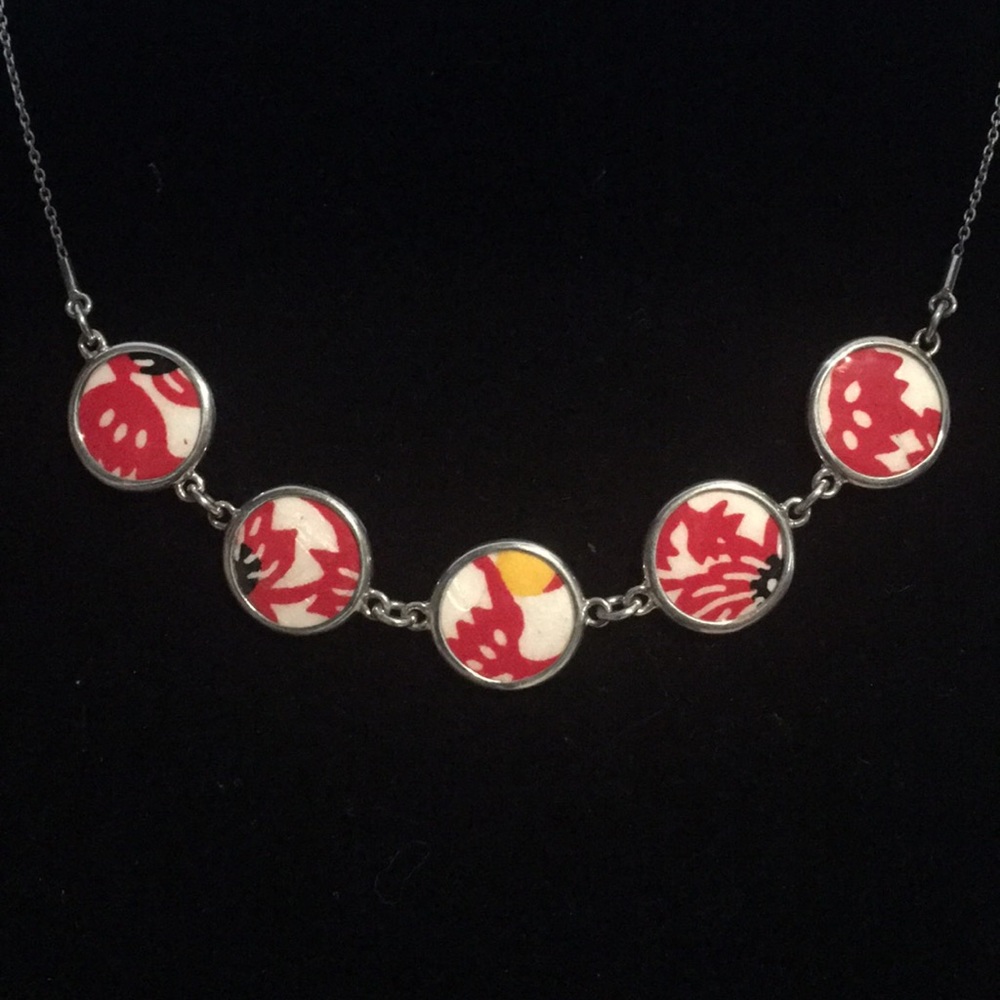 Baroni Abstract 'Coins' & Sterling Silver Necklace